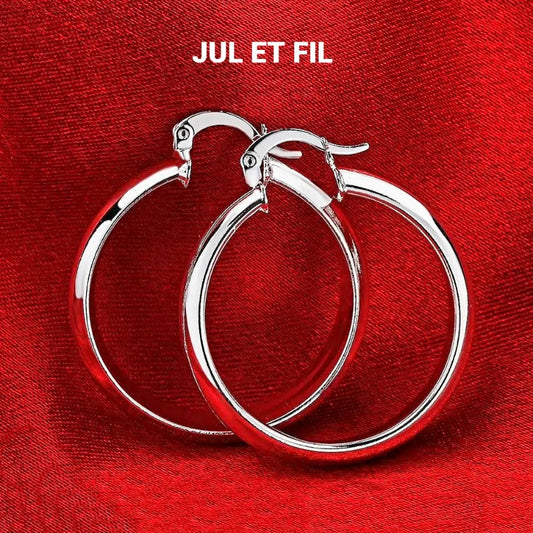 Créoles argent 925 poinçonné curves boucles d'oreilles anneaux