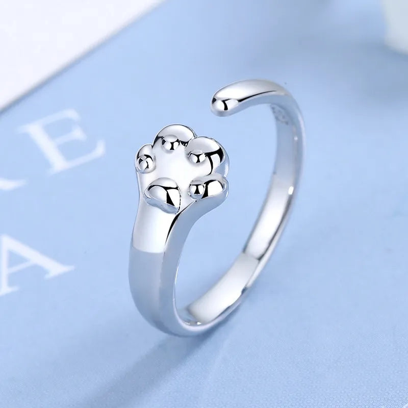Bague argent 925 patte de chat