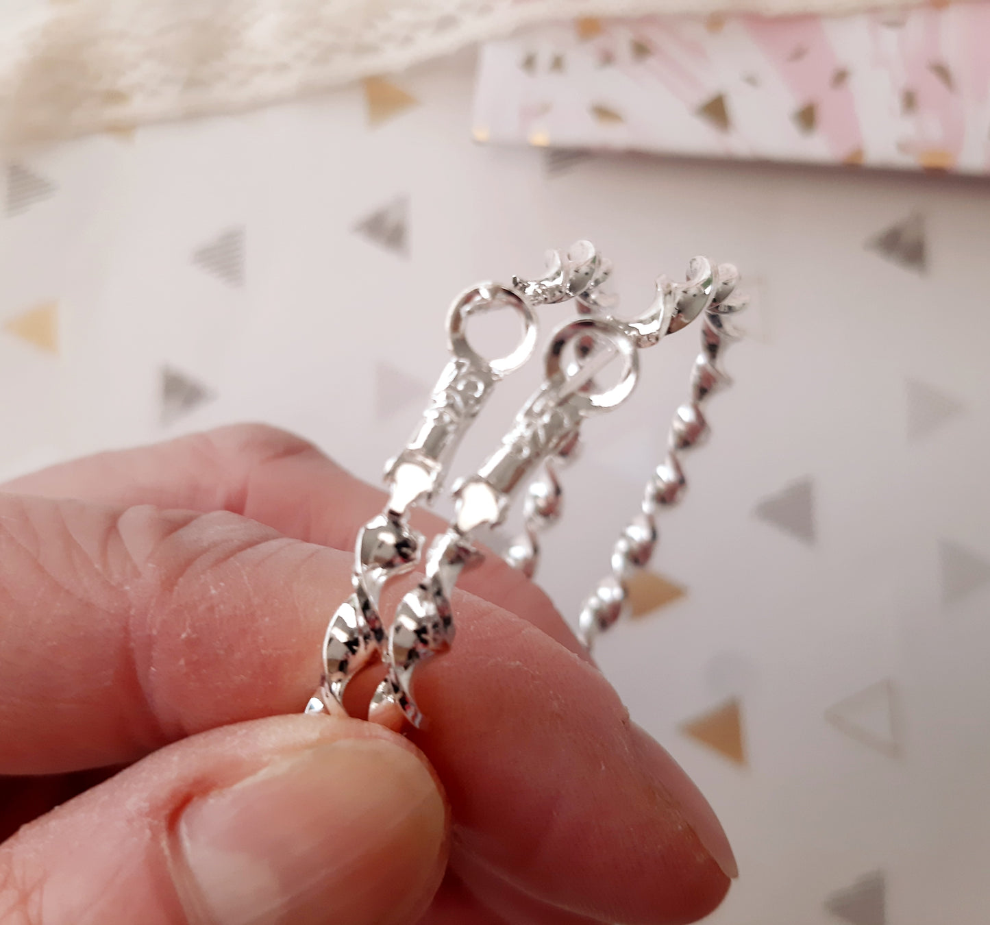 Créoles argent 925 anneaux torsades