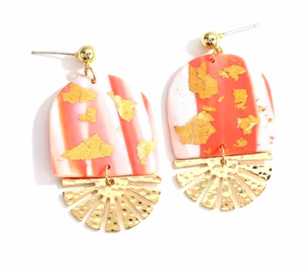 Boucles d'oreilles estampes feuille d'or