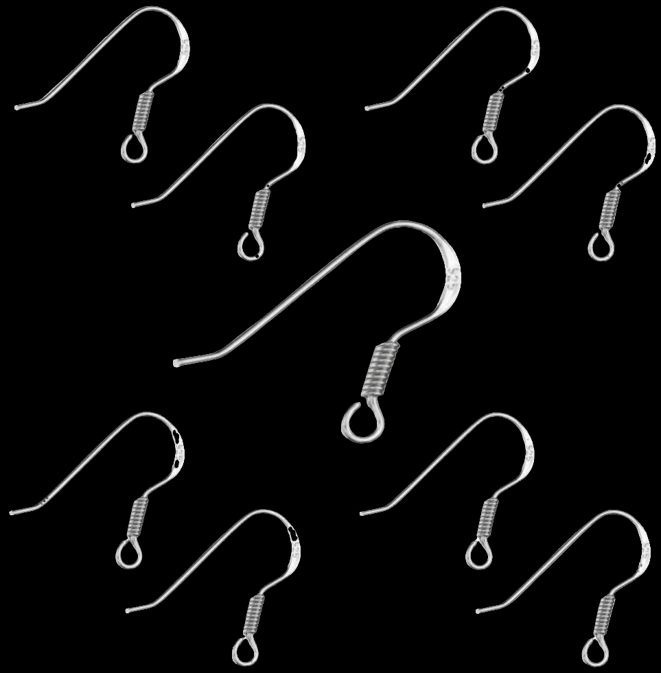 20 Crochets américains argent 925 sans boules pour création de boucles d'oreilles