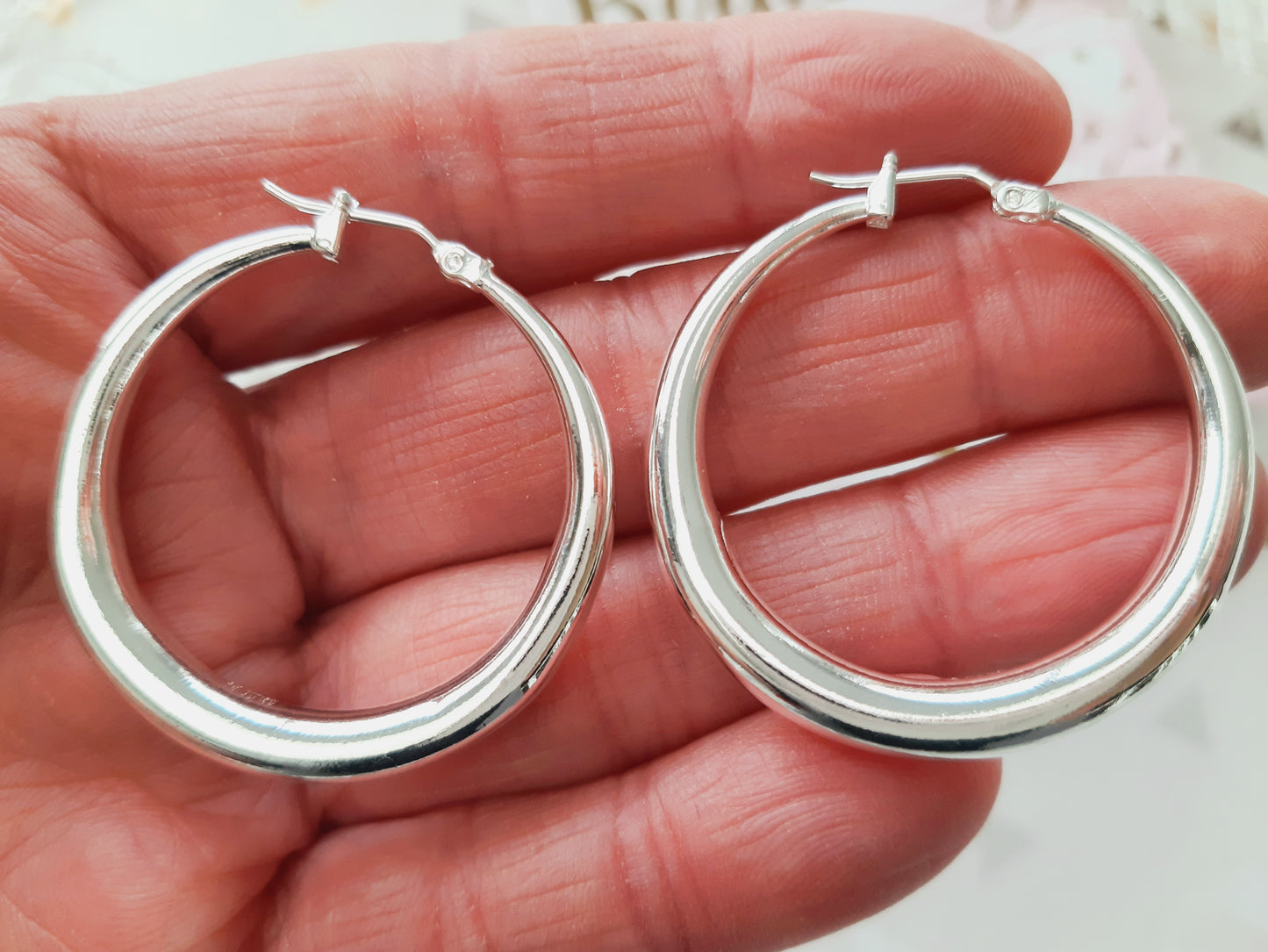 Créoles argent 925 boucles d'oreilles anneaux