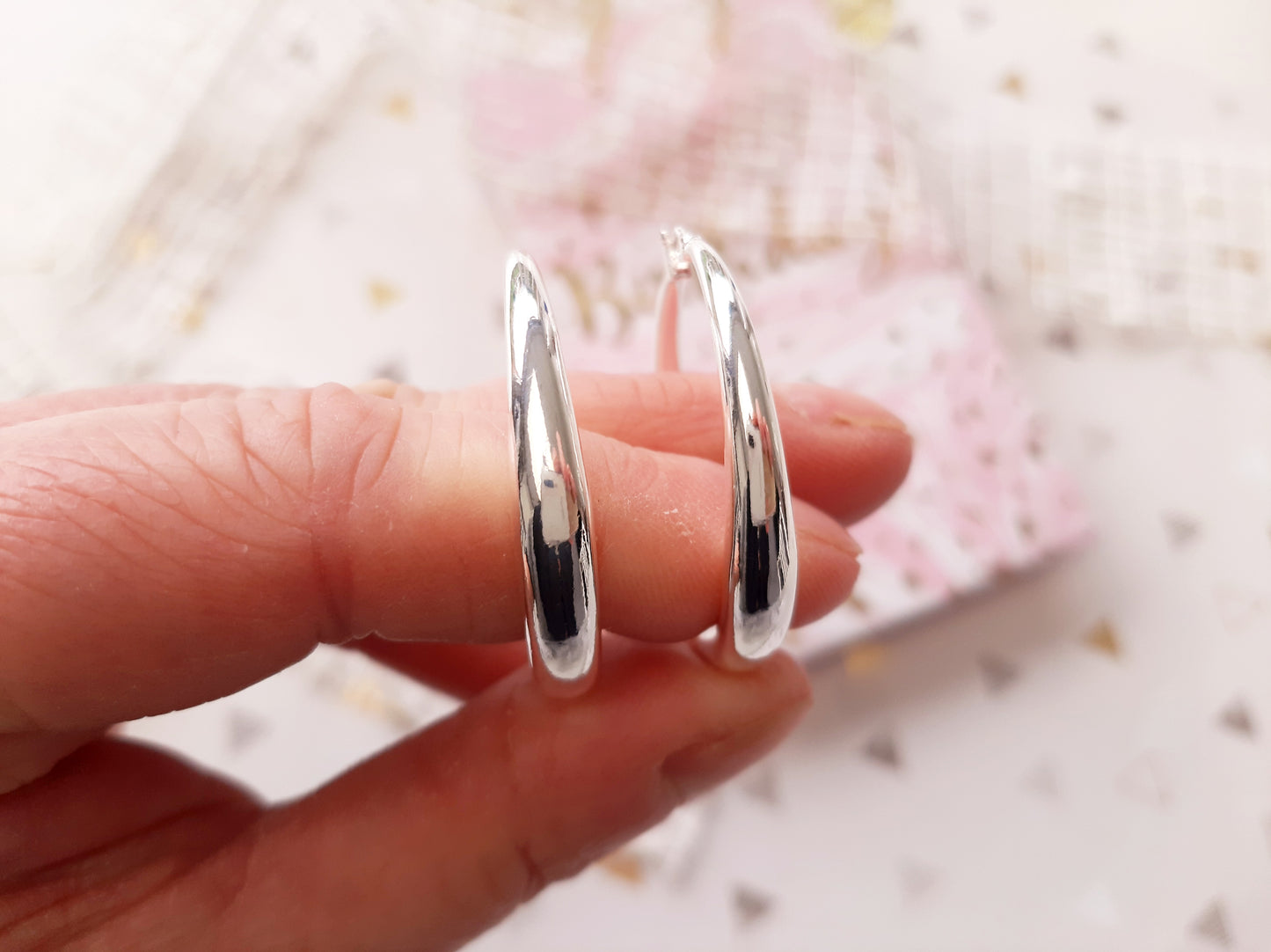 Créoles argent 925 boucles d'oreilles anneaux