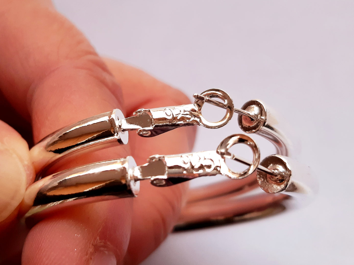 Créoles argent 925 boucles d'oreilles épaisses