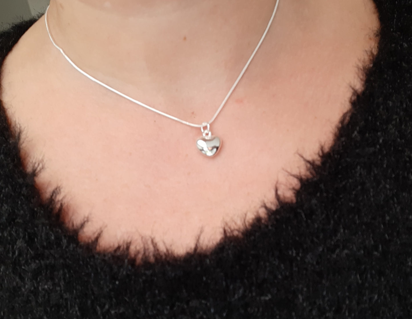 Collier argent 925 chaîne coeur amour