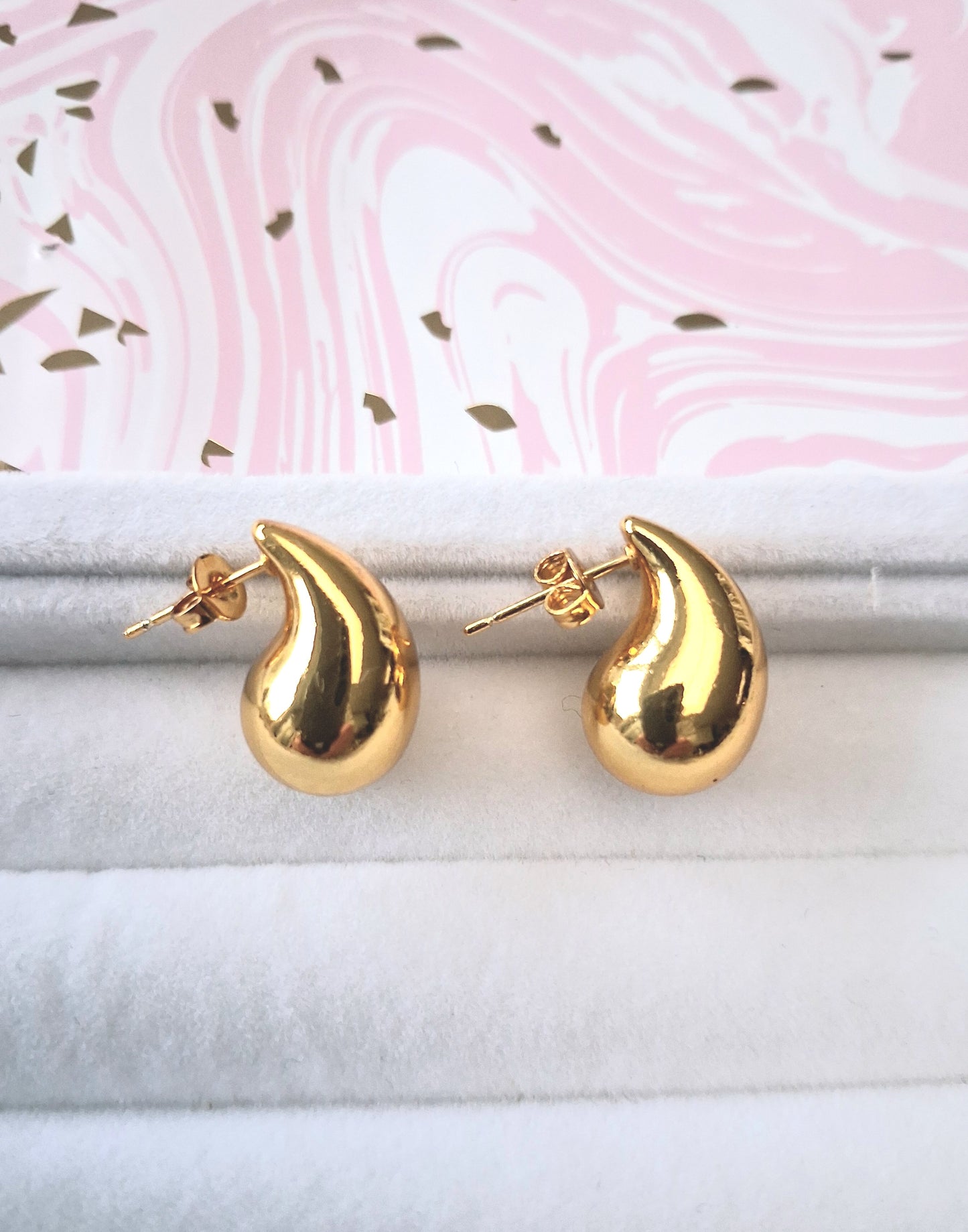 Créoles argent 925 plaqué or 18K gouttes