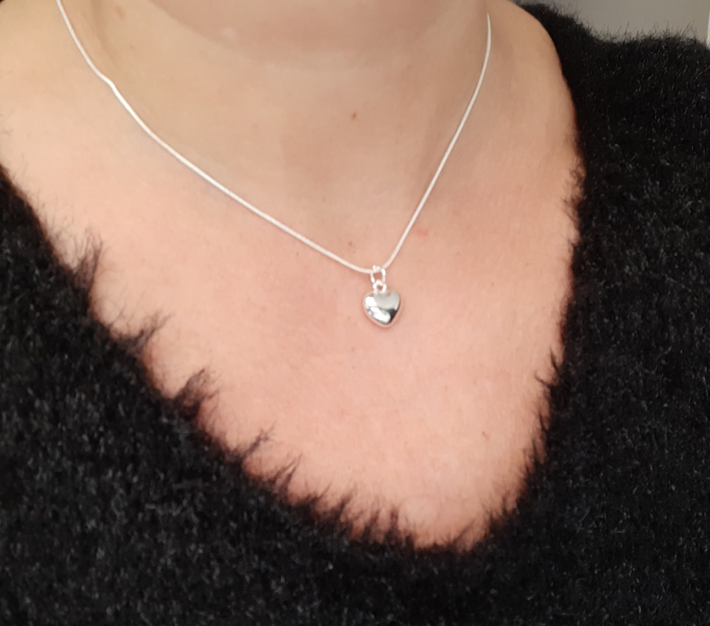 Collier argent 925 chaîne coeur amour