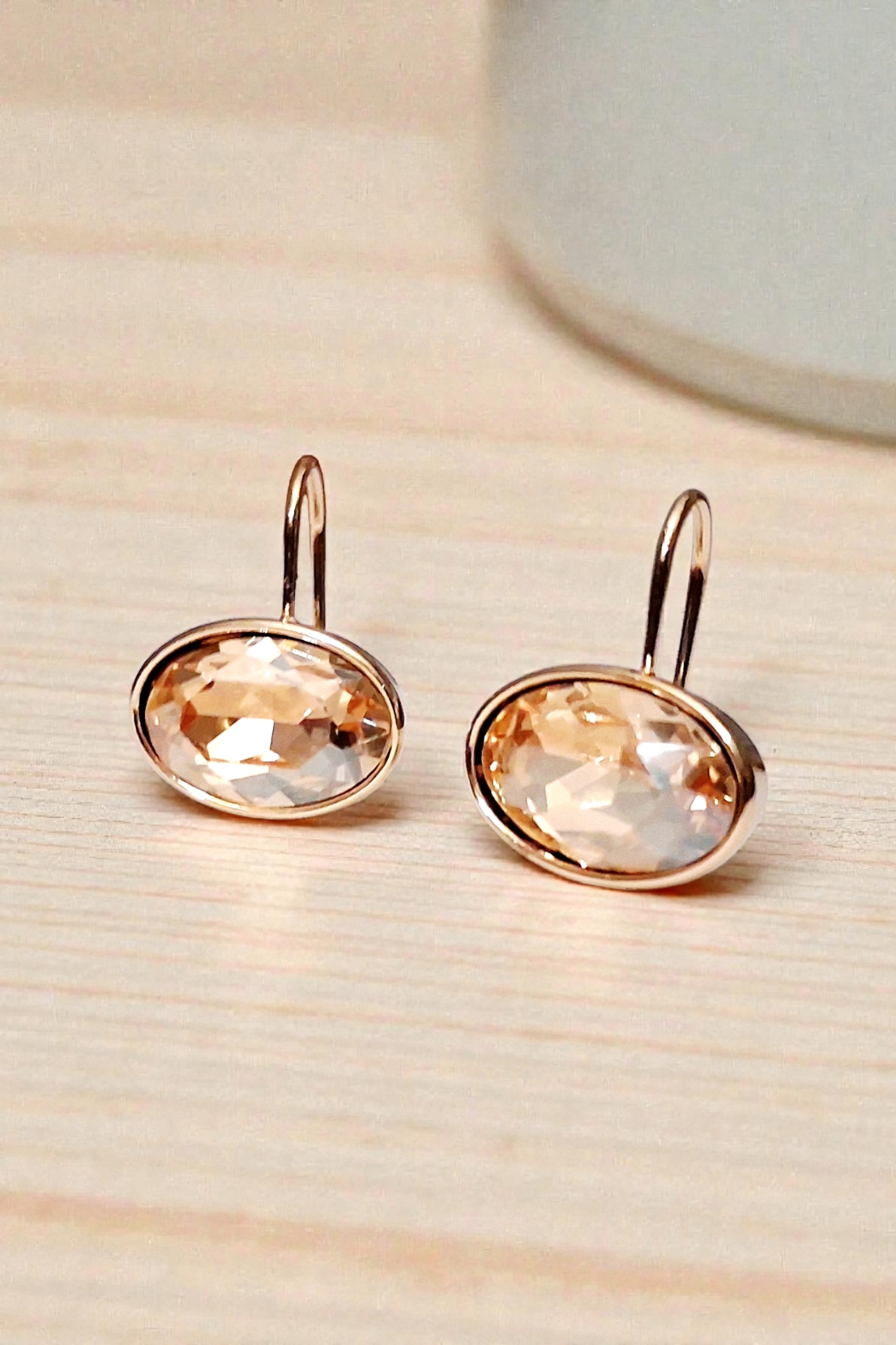 Dormeuses ovales champagne rosé