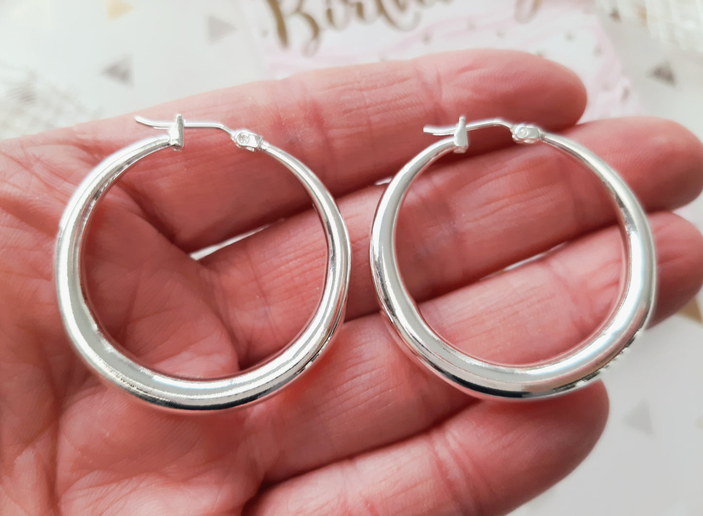 Créoles argent 925 boucles d'oreilles anneaux