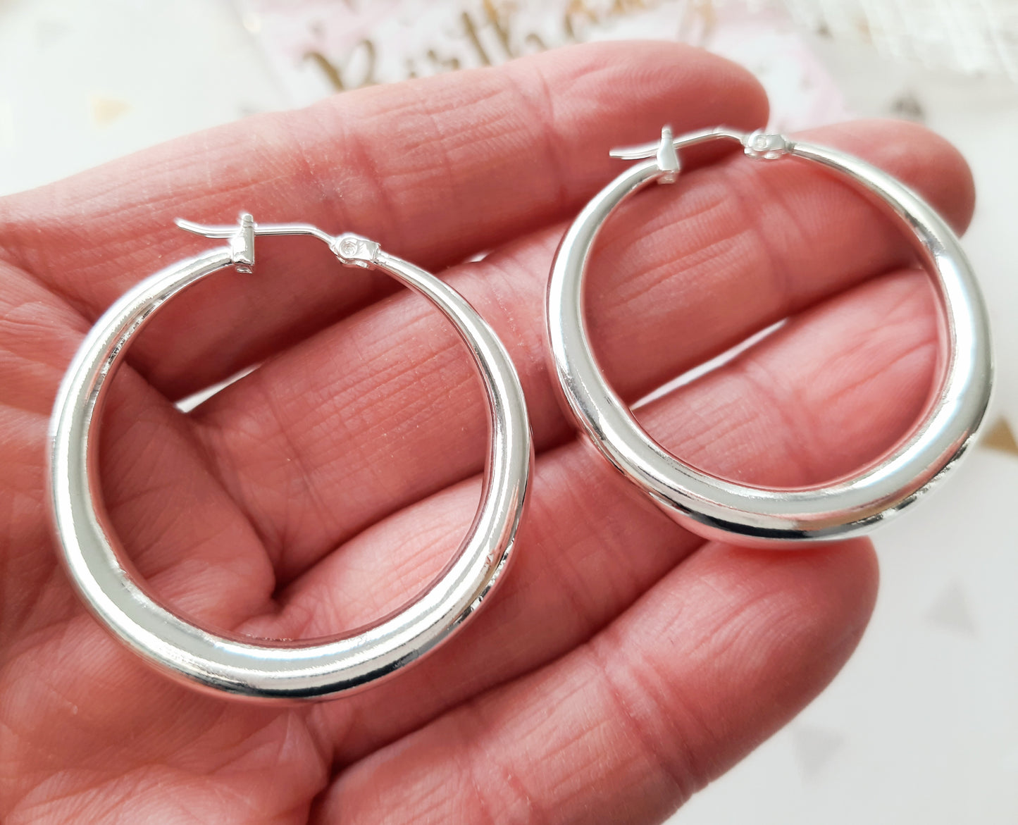 Créoles argent 925 boucles d'oreilles anneaux