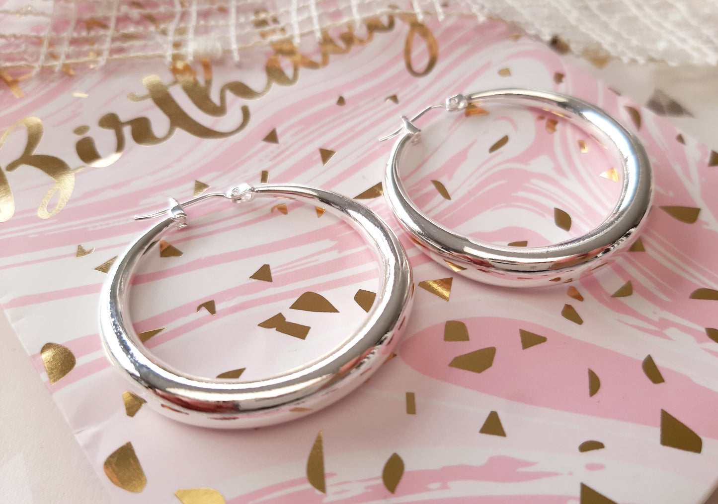 Créoles argent 925 boucles d'oreilles anneaux