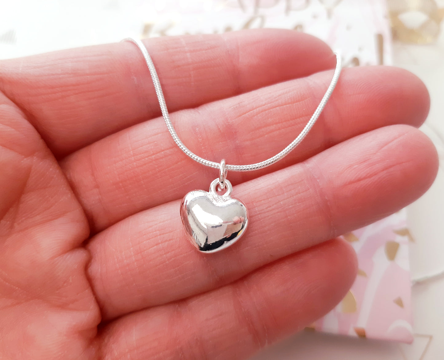 Collier argent 925 chaîne coeur amour