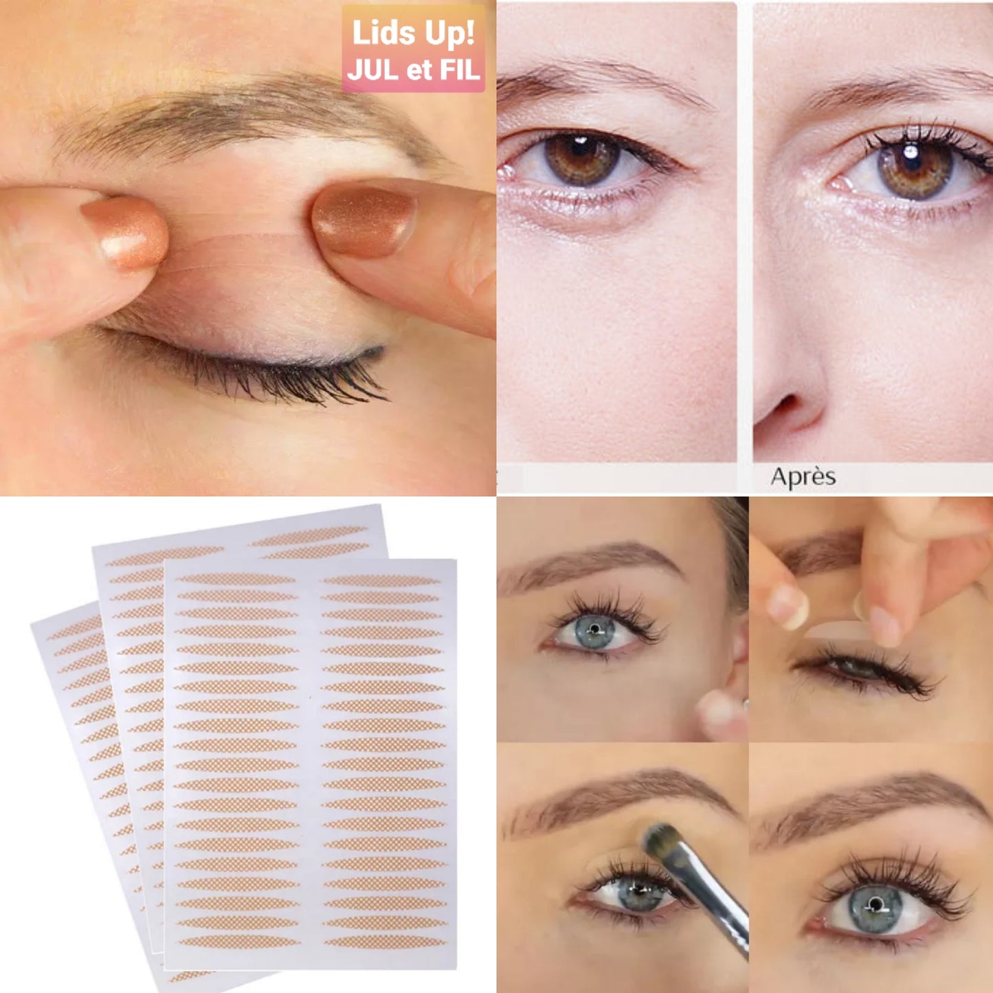 80 patchs beige peau lifting paupières tombantes