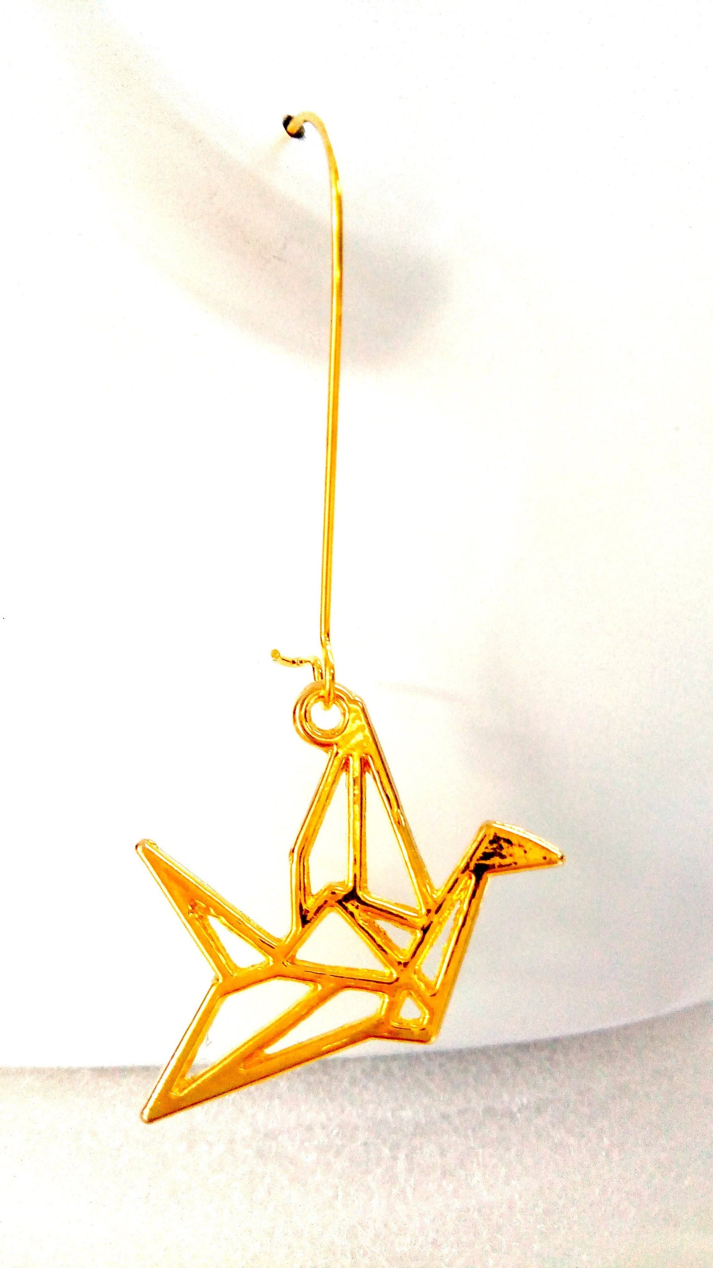 Boucles grues japonaises origami laiton