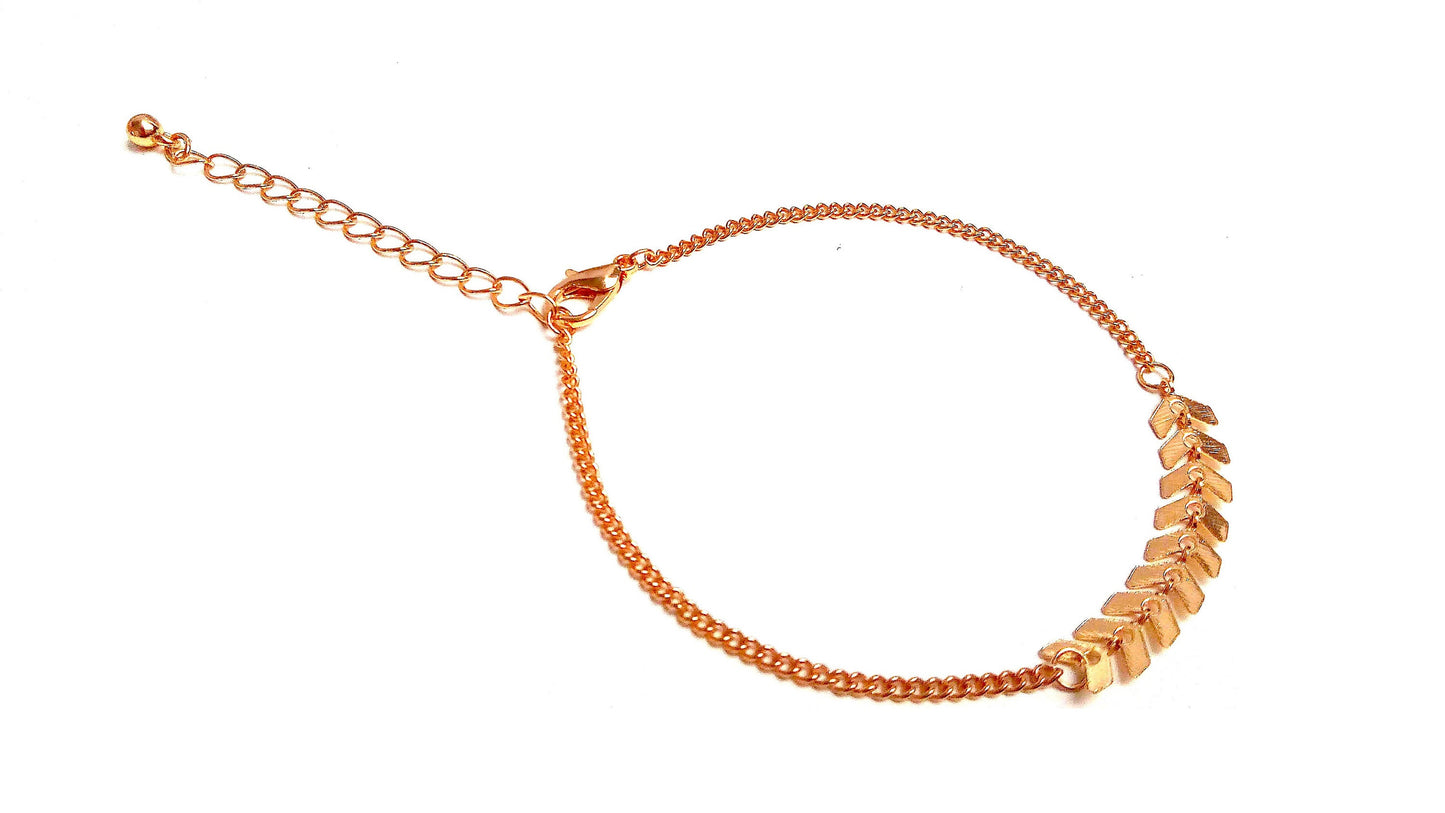Stacking set of 4 thin TROPICAL brass adjustable bracelets