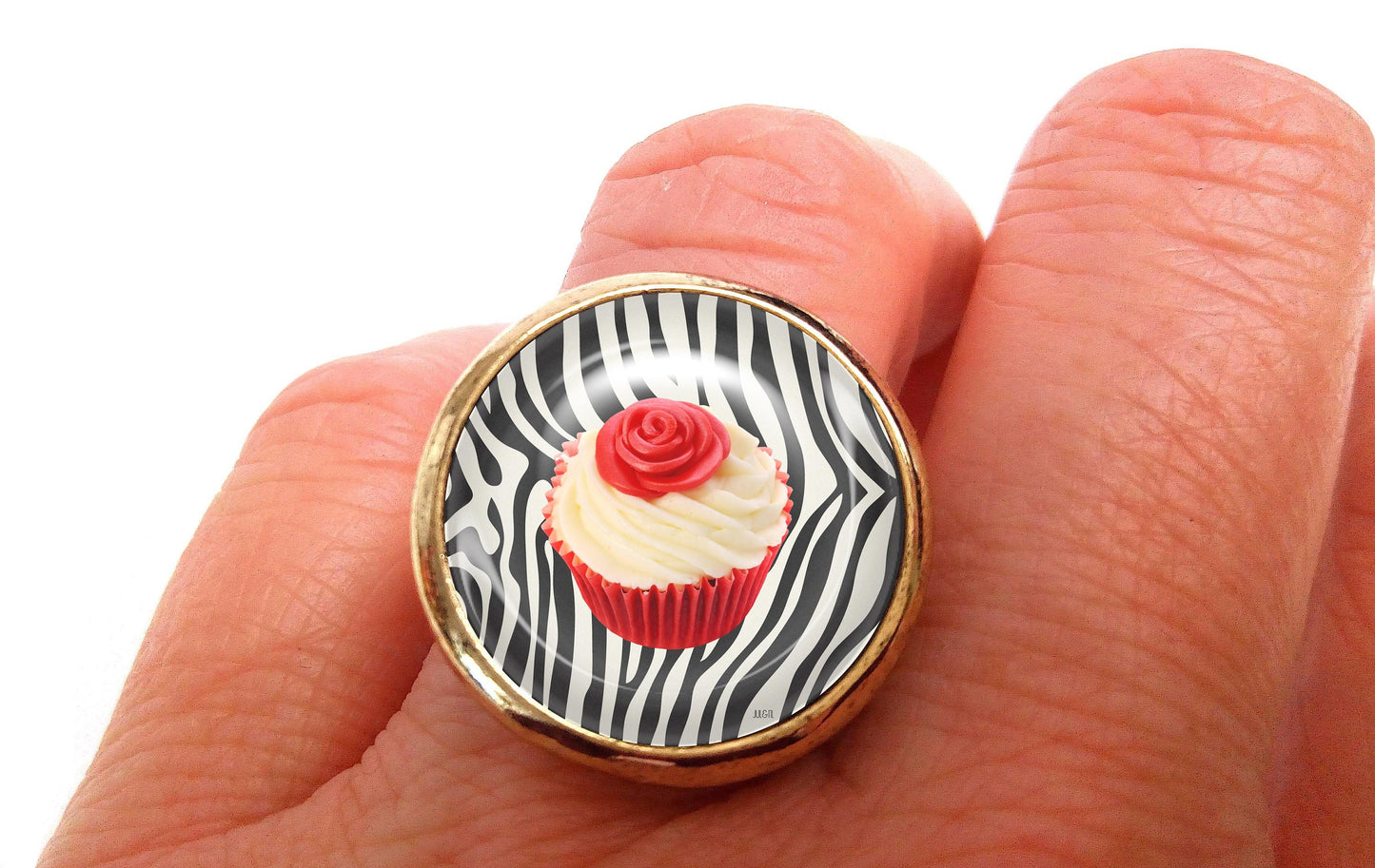 Carte postale cup cake zèbre