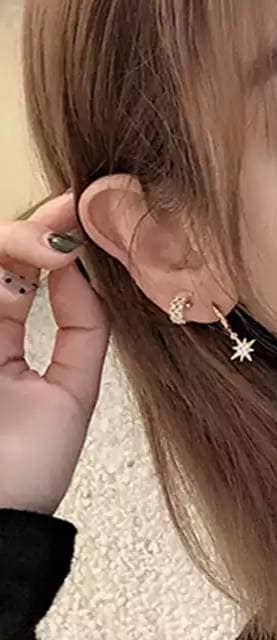 Hoops gold filled 18K polar star accumulation stacking