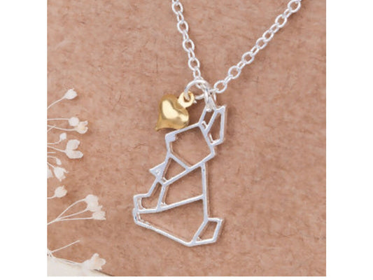 Collier origami lapin coeur