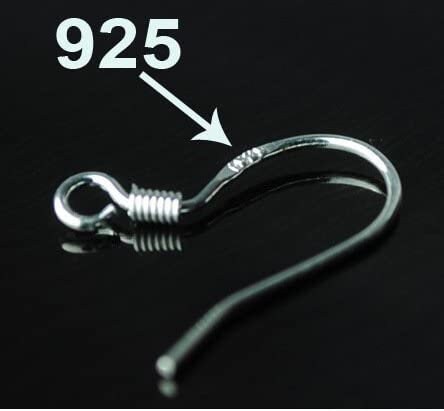 20 Crochets américains argent 925 sans boules pour création de boucles d'oreilles
