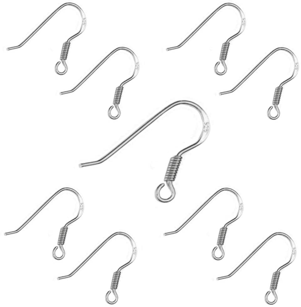 20 Crochets américains argent 925 sans boules pour création de boucles d'oreilles