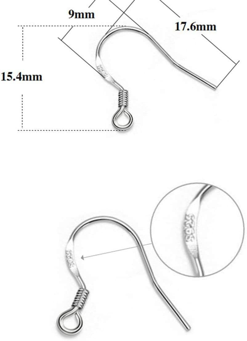 20 Crochets américains argent 925 sans boules pour création de boucles d'oreilles