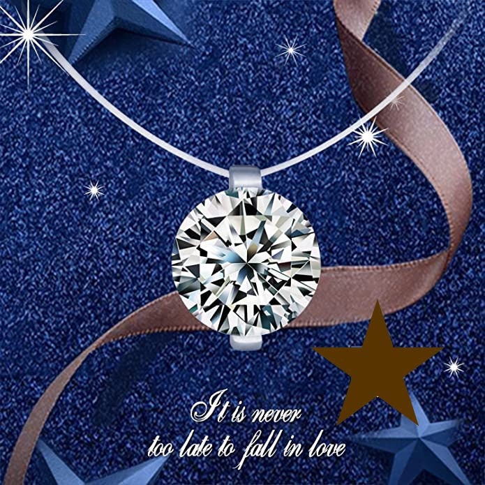 JUL et FIL Invisible necklace silver 925 woman solitary crystal on nylon thread woman gift original costume jewelry