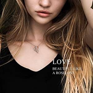 Collier coeur rose amour zircons argent gold