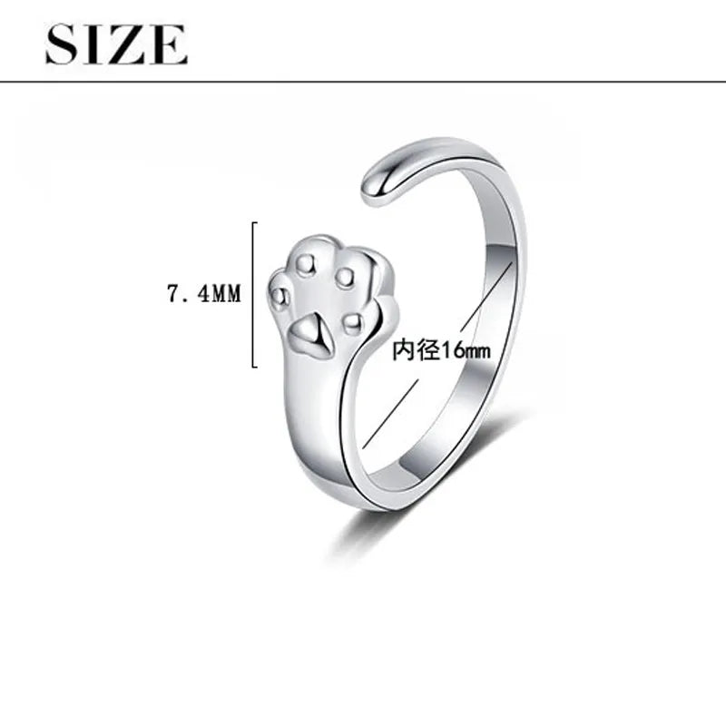 Bague argent 925 patte de chat