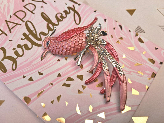 Broche émaillée oiseau
