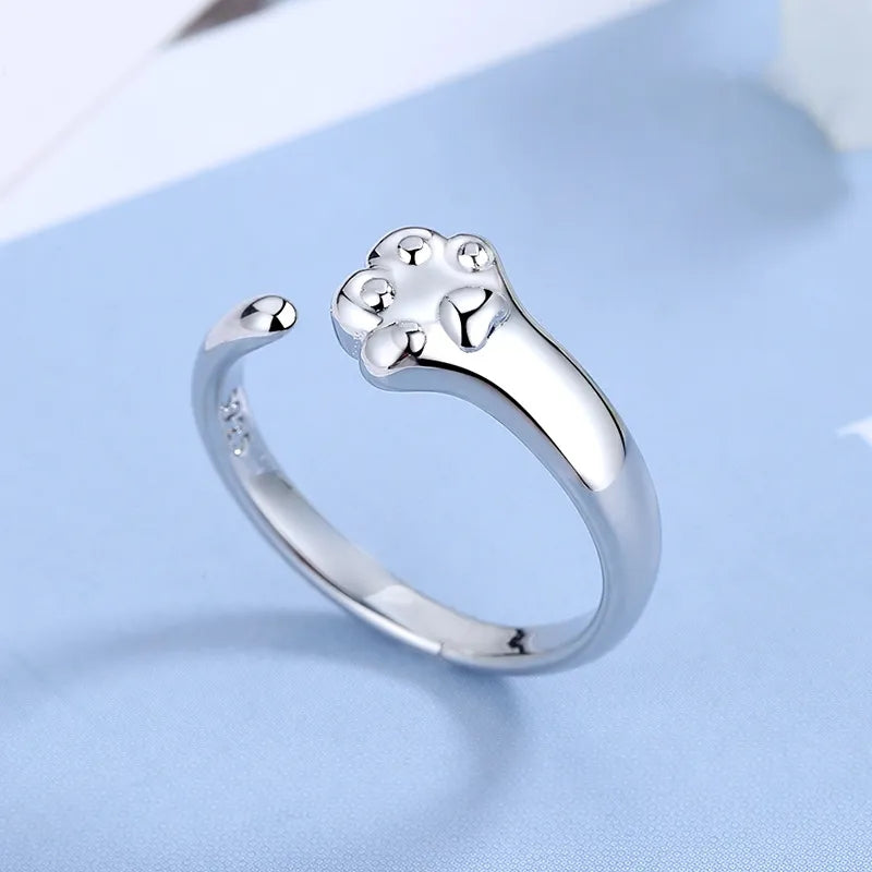 Bague argent 925 patte de chat