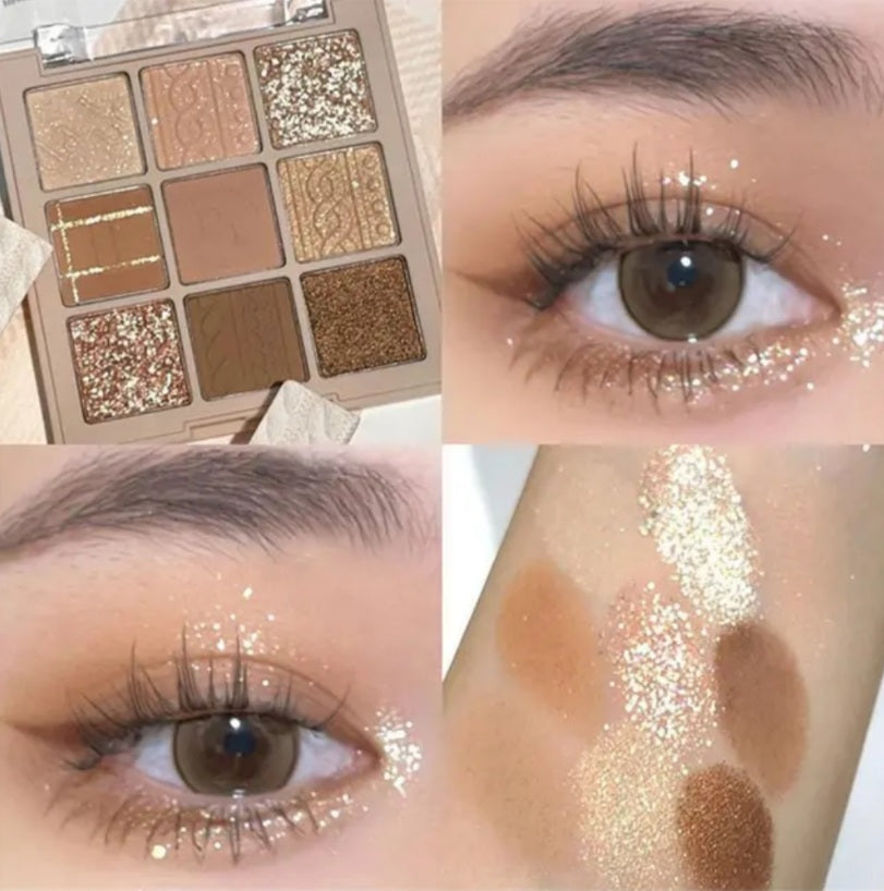 Palette fards à paupières maquillage beige marron sable