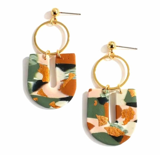 Boucles d'oreilles graphiques en U fait main