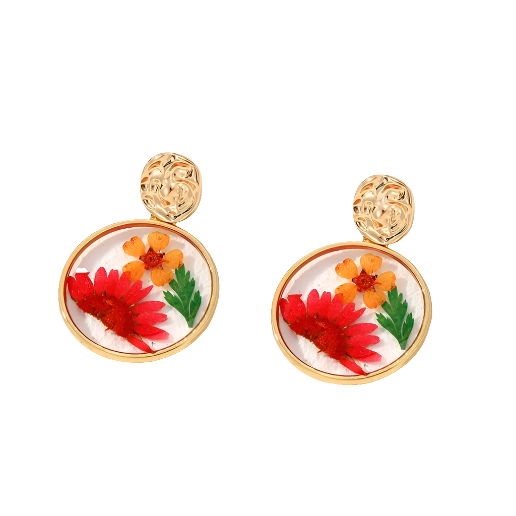 Boucles d'oreilles résine fleurs au choix