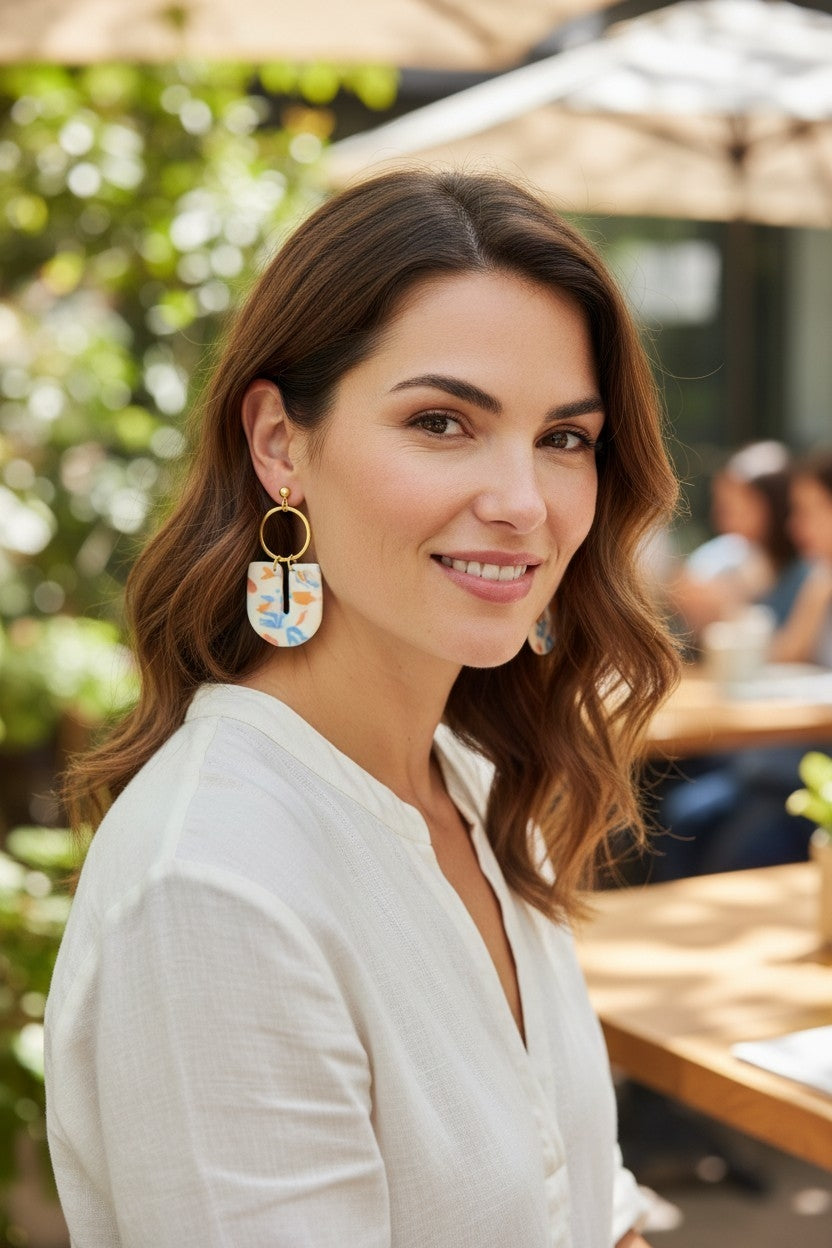 Boucles d'oreilles pendantes polymère millefiori