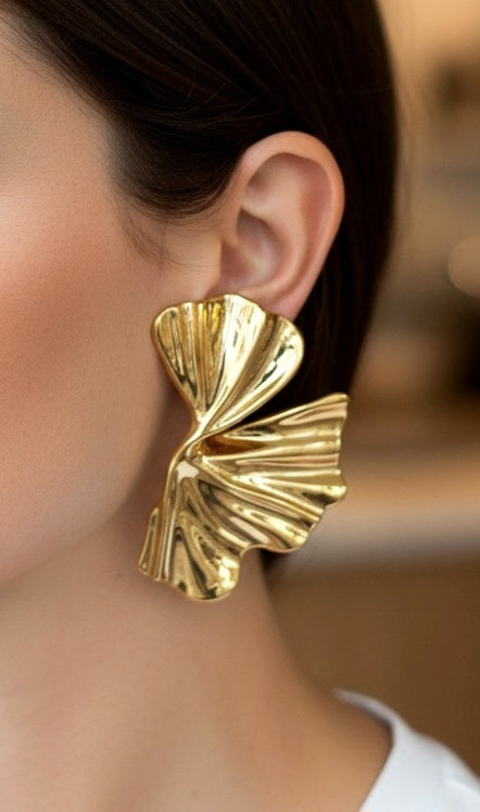 Boucles d'oreilles volutes drapées XXL