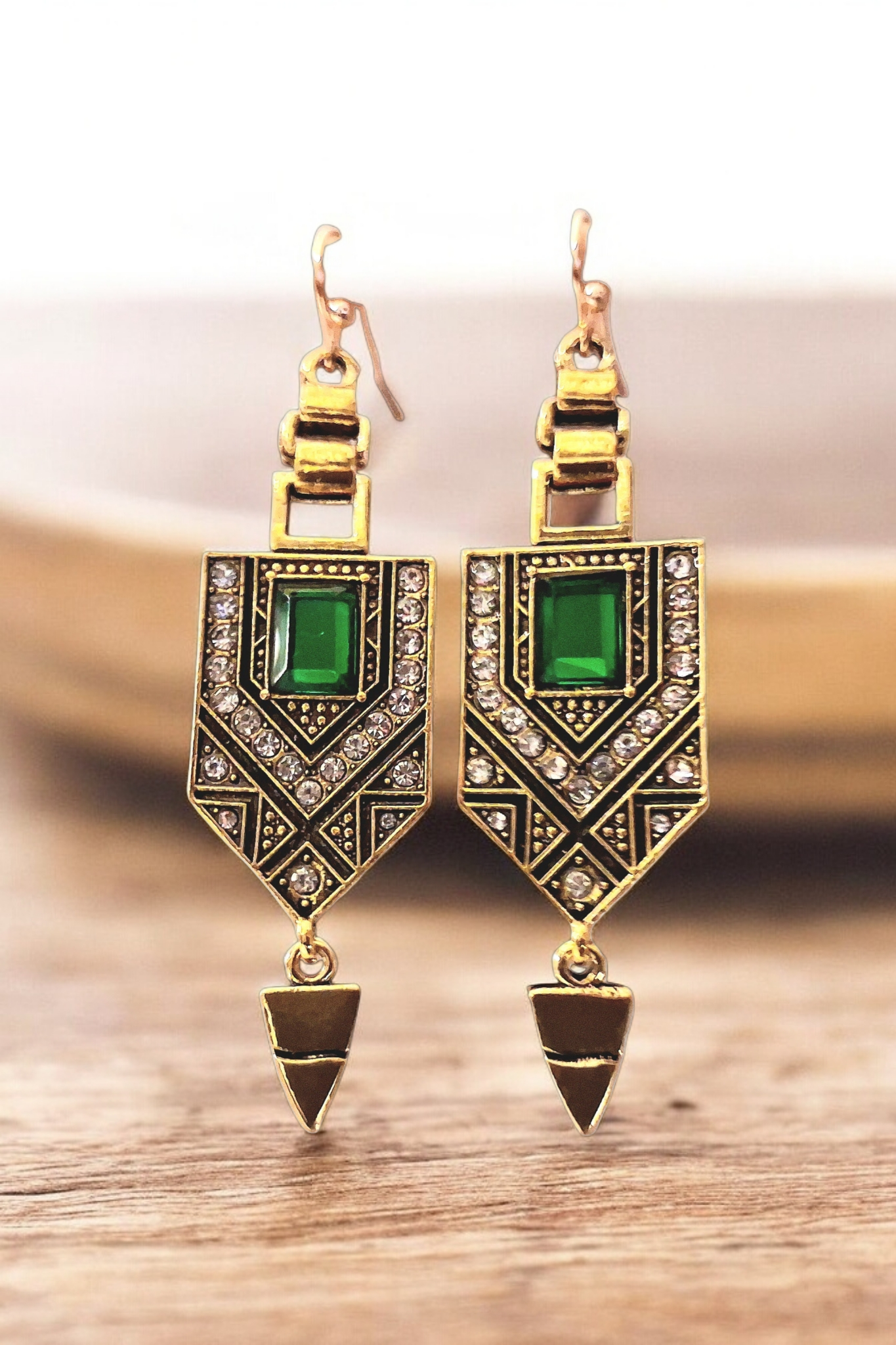 Boucles d'oreilles géométriques art déco