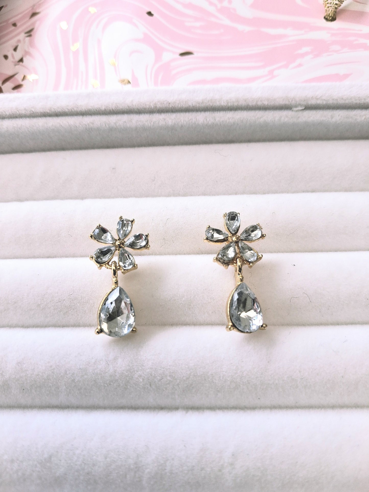 Boucles d'oreilles fleurs de givre