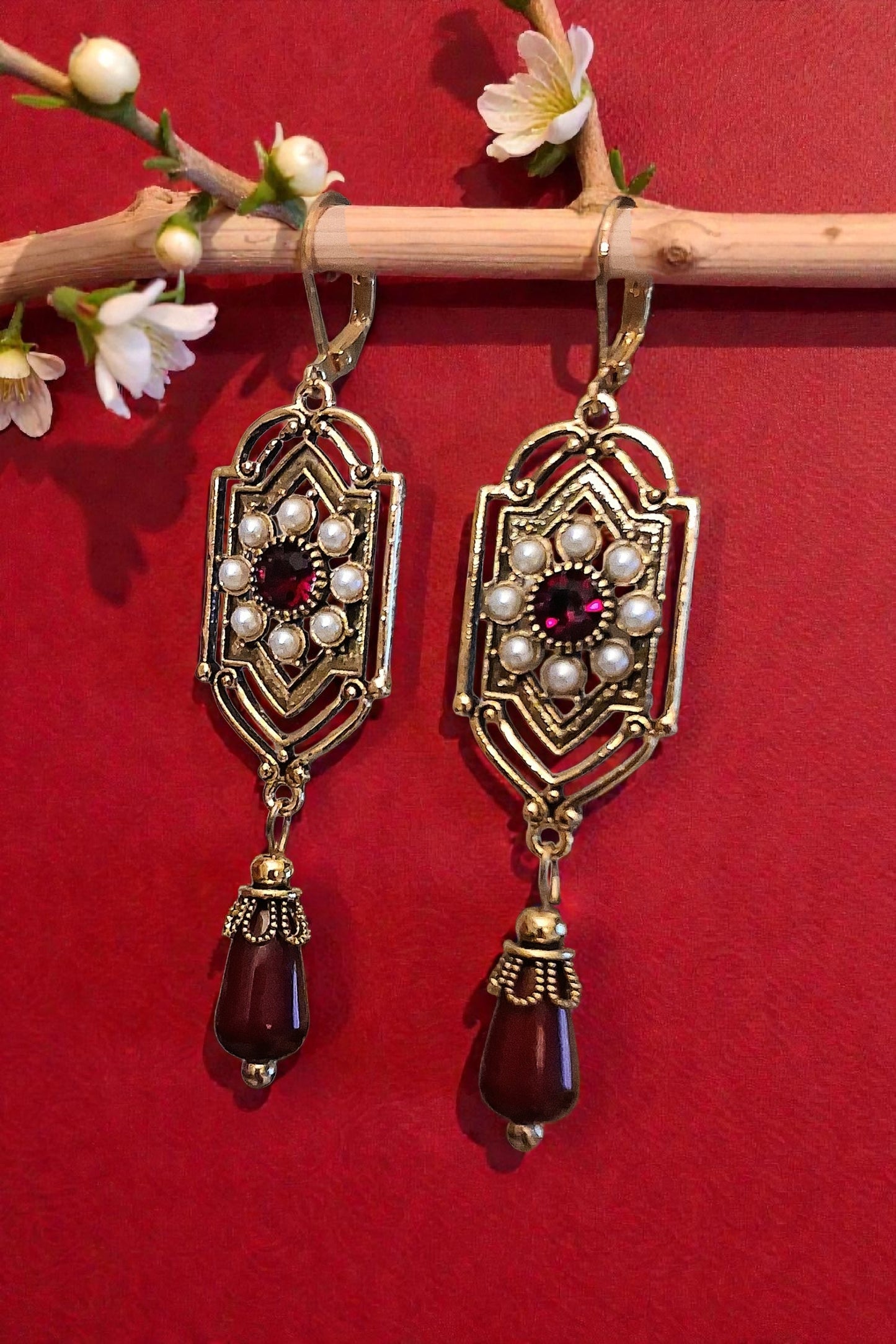 Boucles d'oreilles charme art déco