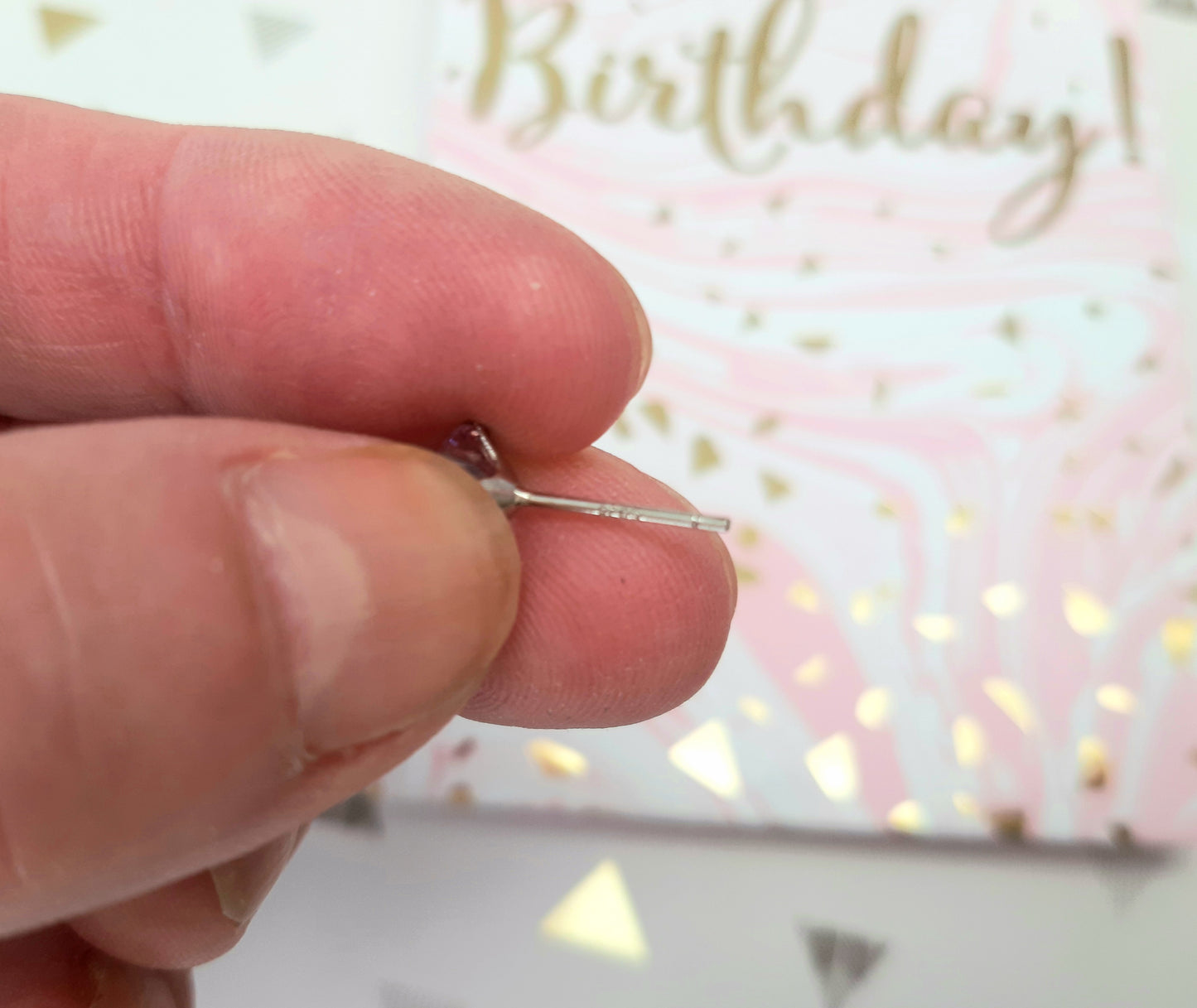 Puces d'oreilles argent 925 poinçonné mauve
