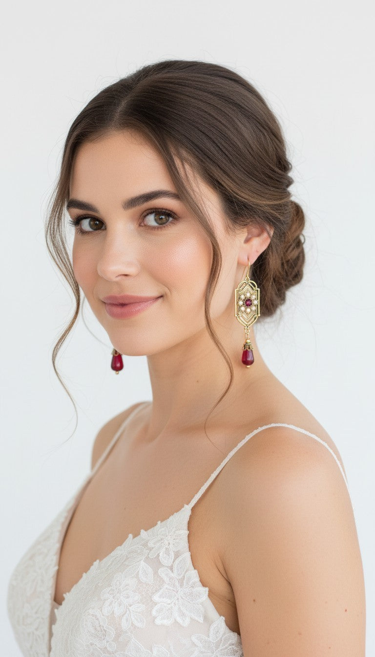 Boucles d'oreilles charme art déco