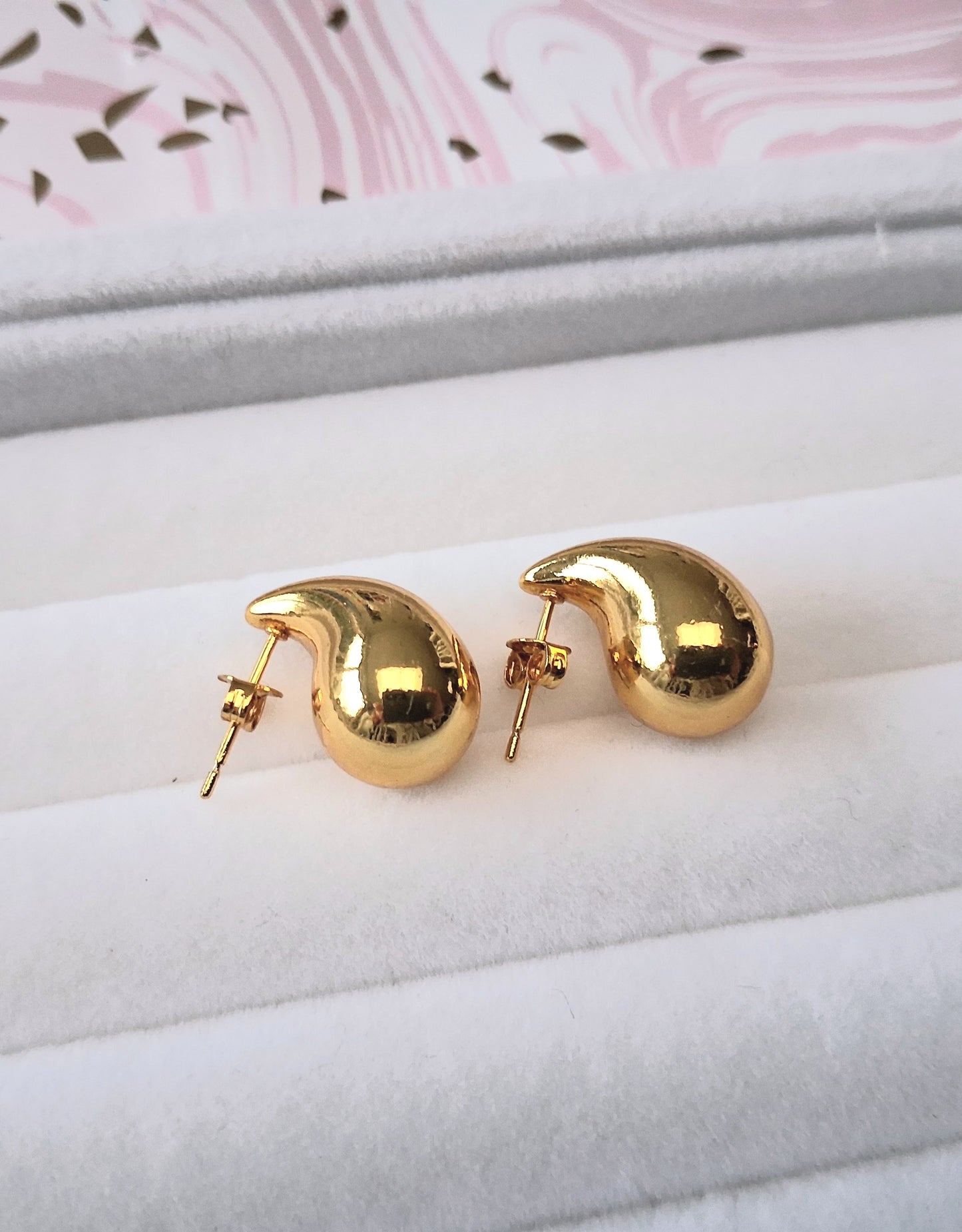 Créoles argent 925 plaqué or 18K gouttes