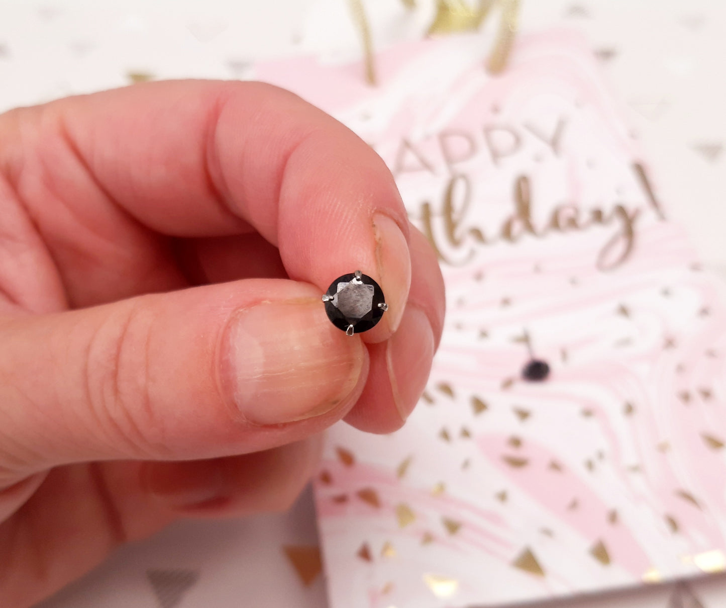 Puces d'oreilles argent poinçonné 935 noir