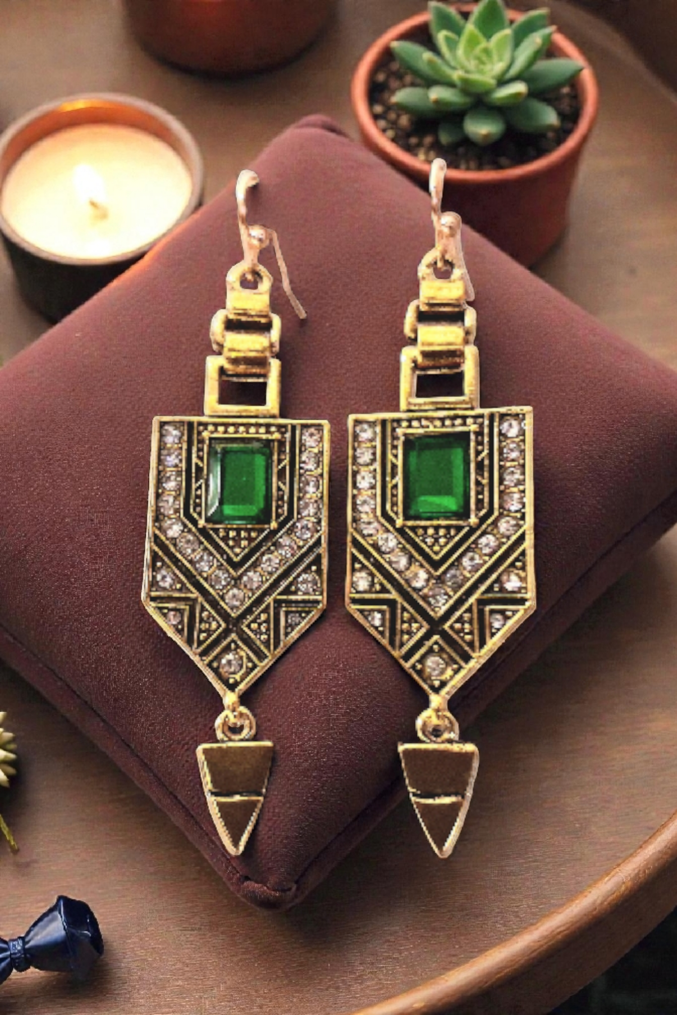 Boucles d'oreilles géométriques art déco