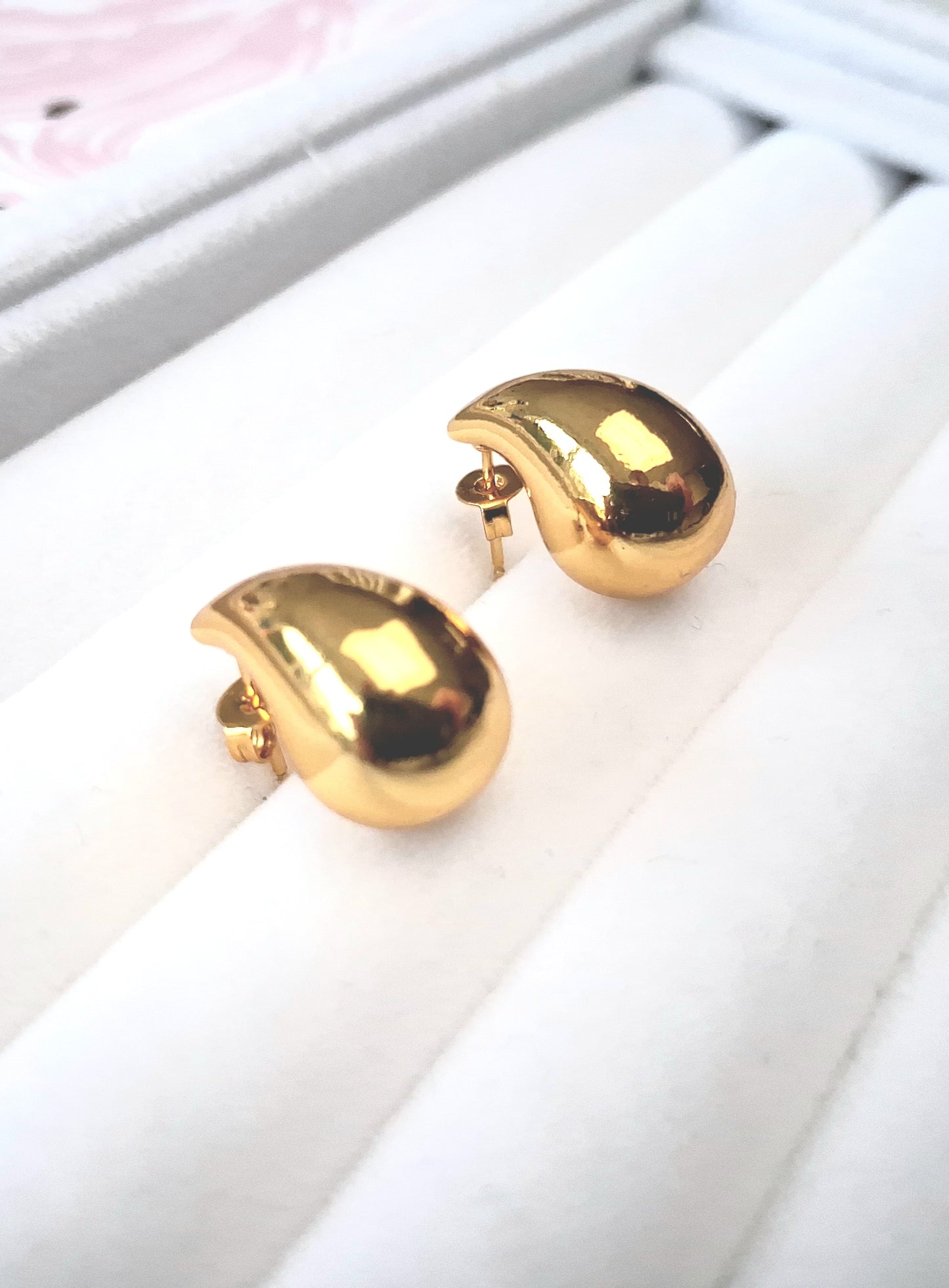 Créoles argent 925 plaqué or 18K gouttes