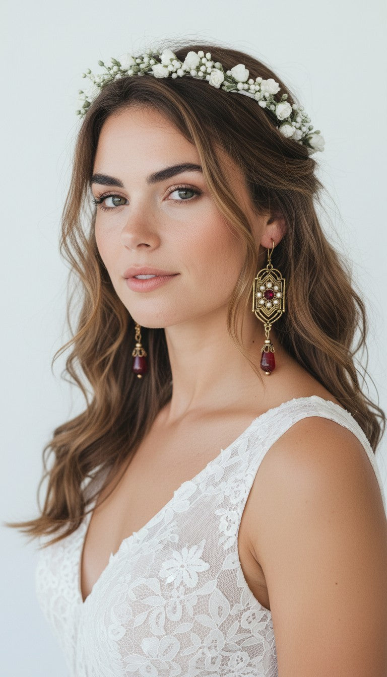 Boucles d'oreilles charme art déco