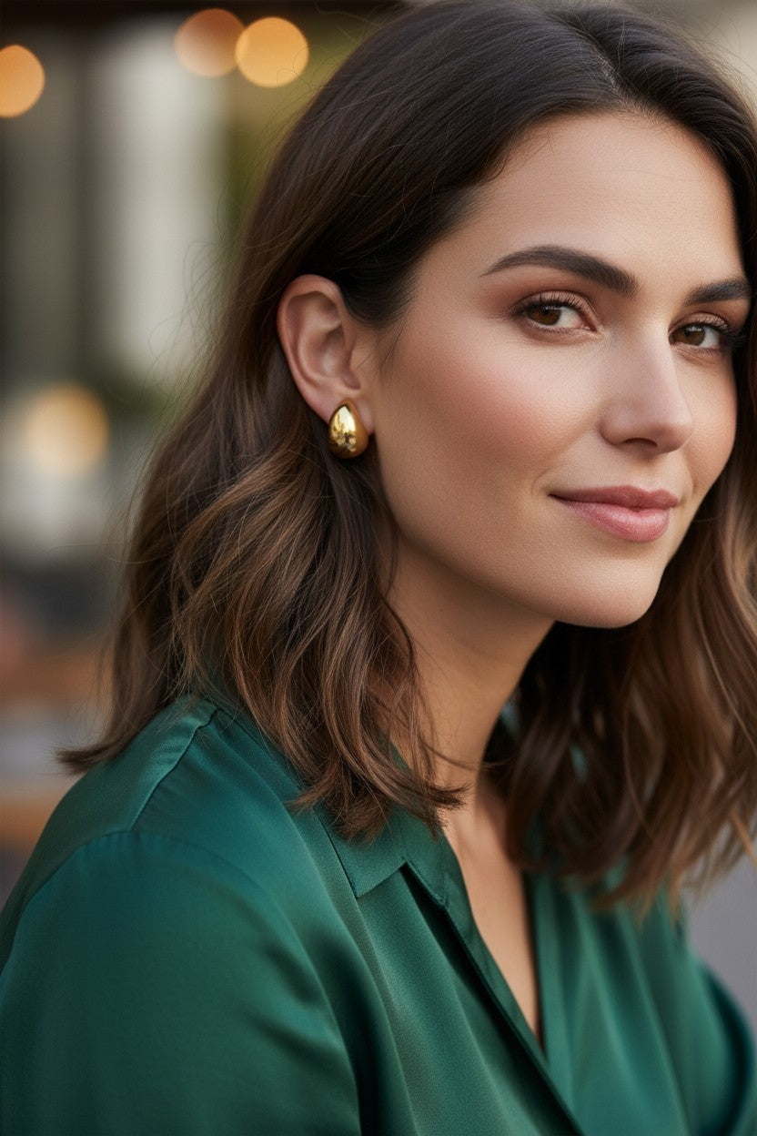 Créoles argent 925 plaqué or 18K gouttes