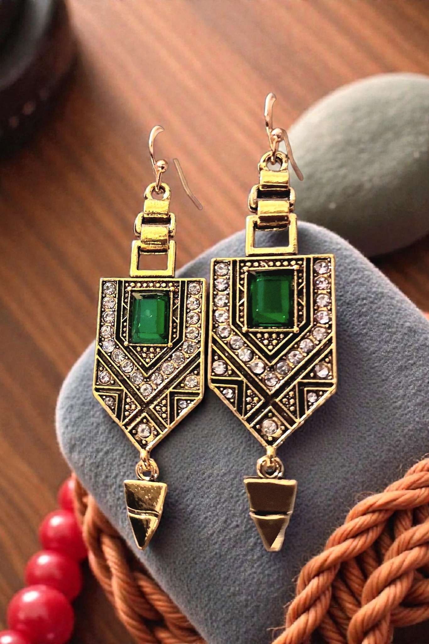 Boucles d'oreilles géométriques art déco