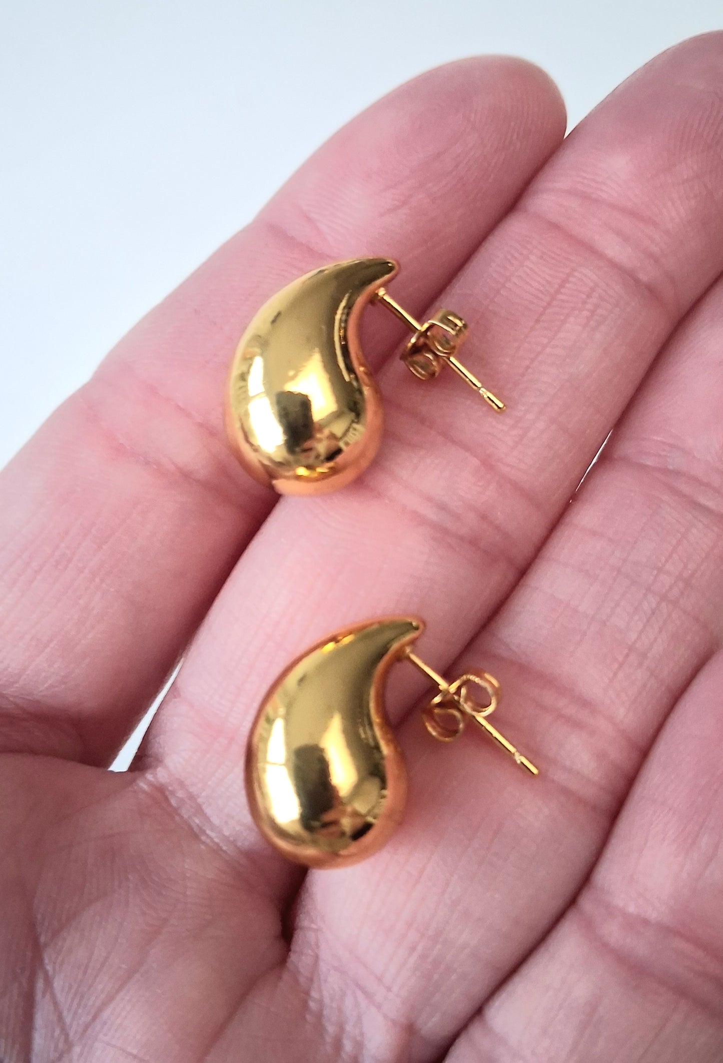 Créoles argent 925 plaqué or 18K gouttes