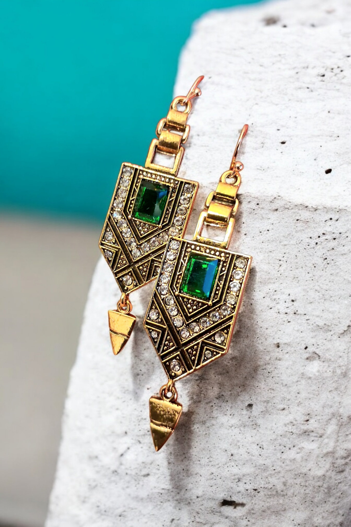 Boucles d'oreilles géométriques art déco