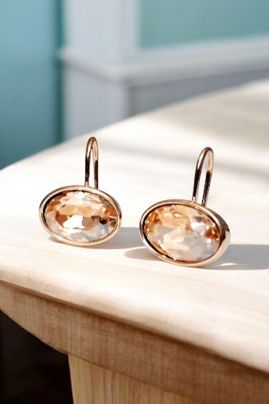 Dormeuses ovales champagne rosé